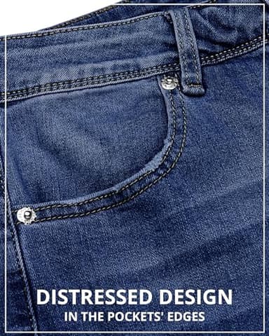 GRAPENT Womens Plus Size Stretch High Waisted Flare Ripped Jeans, 70s Outfits, Jeans Size 12, Wide Leg Pants Color Deep Blue, Size 14. - Image 4