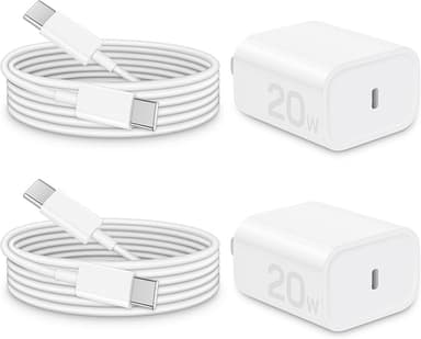 i Phone 17 16 15 Charger Fast Charging - 20W PD Fast Charger Block with 6Ft USB C Cable for i Phone 17/16/15 Series, i Pad Pro/Air/Mini, Galaxy S23, Pixel 8 & More (2-Pack - Image 1