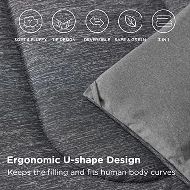 Bedsure King Comforter Set - Cooling and Warm Bed Set, Dark Grey Reversible Bedding for All Season, 3 Pieces, 1 King Size Comforter (102"x90") and 2 Pillow Cases (20"x36") - Image 6