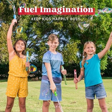 JOYIN 14.6’’ Big Bubble Wands for Kids, 6 PCS Bubble Wand with Refill Solution for Summer Toy Party Favor, Outdoors Toy Activity, Easter Basket Stuffers, Birthday Gift - Image 3