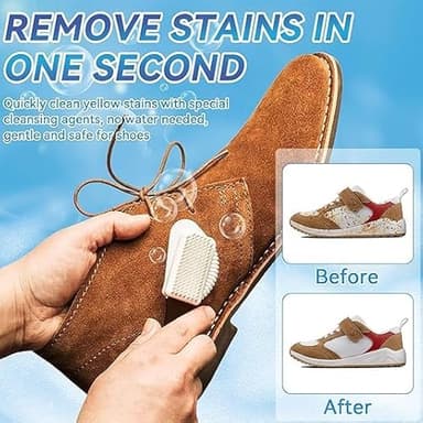 Suede Cleaner, Suede Shoe Cleaner with Suede Brush & Towel, Trainer Cleaner Foam Removes Dirt & Stain, Suede & Nubuck Cleaner, Shoe Cleaner Kit for Suede, Knit, Boot, Nubuck, Trainer, Leather,Sneaker - Image 4