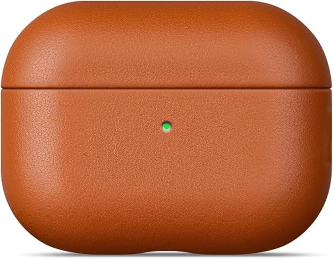 Lopie Leather Case Compatible with AirPods Pro 3rd Generation, Protective Hard Cover Fully-Wrapped with Top Grain Leather, Handmade for AirPods Pro 3 Case Cover (Not for AirPods Pro 2nd Gen) - Brown - Image 1
