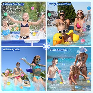 12 PCS Reusable Water Balloons for Kids Adults Outdoor Activities, Soft Silicone Water Splash Ball with Mesh Bag, Magnetic Water Ball for Kids Pool Beach Bath Toys Summer Fun Party Supplies - Image 7
