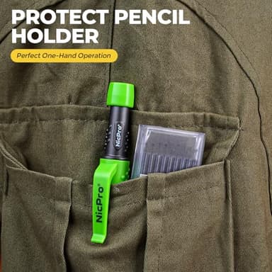 Nicpro Carpenter Pencil with Sharpener, CP3000 Carpenter Mechanical Pencils with 19 Refill, Deep Hole Marker for Construction, Heavy Duty Construction Pencil, Woodworking Tool for Architect Marking - Image 5