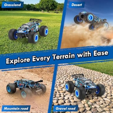 BIFYTON Remote Control Car, 1:18 Scale Rc Cars, All-Terrain RC Truck with LED Light, 20KM/H, Rechargeable, 2WD, 2.4GHz, Sturdy PVC Shell, Remote Control Truck for Boys 4-7 8-12, Beginner - Image 3