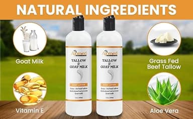 Grass Fed Beef Tallow & Goat Milk Body Lotion for Sensitive Skin, Organic Tallow Lotion - Soothes Dry Patches, Goat Milk Moisturizer - Handmade Tallow Body Lotion (Oatmeal & Honey, 8 Oz) - Image 9