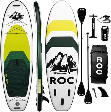 Roc Inflatable Stand Up Paddle Board 10' 6" with Premium SUP Paddle Board Accessories, Wide Stable Design, Non-Slip Comfort Deck for Youth & Adults - Image 1
