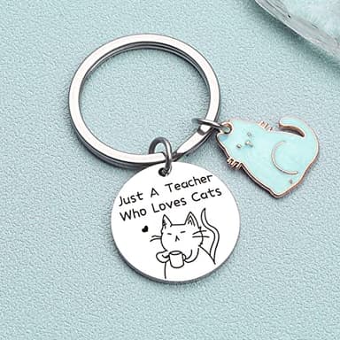 ORZOESD Teacher Thank You Keychain Cat Themed Jewelry Cat Lover Gift For Women Cat Jewelry Teacher Keychain Cat Owner Gift Teachers Day Jewelry Teacher Appreciation Keychain Kitty Gift - Image 3