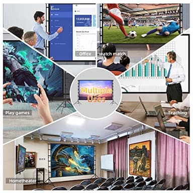 lejiada Projector Screen and Stand, 100'' Upgraded Large Projection Screen Anti Crease with Carry Bag for Party Home Movie Nights, Film Festivals, Business Presentations, Meetings,Outdoor - Image 2