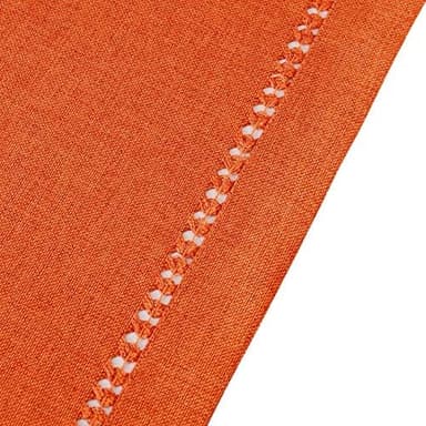 Grelucgo Handmade Hemstitch Orange Thanksgiving Table Runner Or Dresser Scarf, Fall Autumn Decorations (14 x 60 Inch - Image 3
