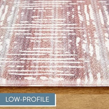 TOWN & COUNTRY BASICS Comfort Plus Boho Geo Anti Fatigue Comfort Mat, Kitchen Runner Mat, Standing Desk Mat, Dorm Room Rug, Non-Slip Backing, Maroon, 18"x55" - Image 8