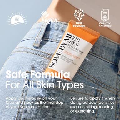 SOME BY MI V10 Hyal Air Fit Sunscreen SPF 50 – 1.69oz, 50ml – Korean Centella Sunscreen for Face with UV Protection – Non-Greasy, No White Cast, No Eye Irritation for Sensitive Skin – Korean Skin Care - Image 7