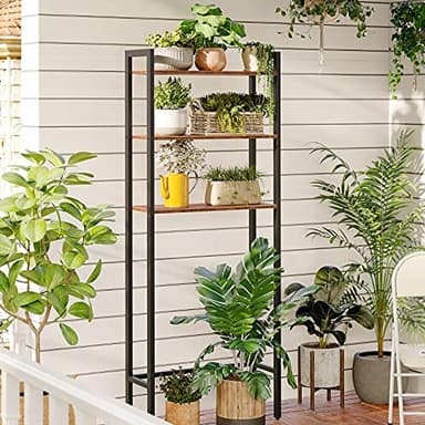 HOOBRO Over-The-Toilet Storage, 3-Tier Bathroom Organizer Over Toilet, Wooden Bathroom Shelves, Space Saver, Freestanding Storage Shelf, Easy to Assemble, Rustic Brown and Black BF41TS01 - Image 6