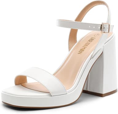 DREAM PAIRS Heels for Women Block Chunky Platform High Heels Open Toe Fashion Wedding Party Evening Prom Dance Ankle Strap Dress Pump Sandals Shoes - Image 2