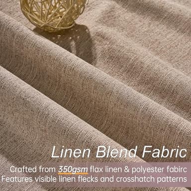 Topfinel Greige 90 Inches Long Blackout Natural Linen Curtains for Bedroom, Chocolate Brown Pinch Pleat Sound Blocking Curtains, Neutral Farmhouse Lined Drapes 2 Panels for Living Room Sliding Door - Image 3