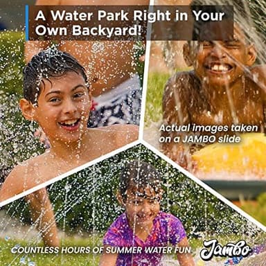 JAMBO 25Ft Premium XXL Slip Splash and Slide with 3 Bodyboards, Heavy Duty Water Slide- Advanced 3-Way Sprinkler System, Splash Mat Splash Pad Backyard Waterslide Outdoor Water Toys n Slides for Kids - Image 8
