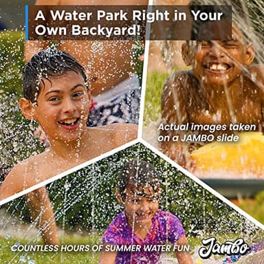 JAMBO XL Premium 20Ft Slip Splash and Slide with 2 Bodyboards, Heavy Duty Water Slide with Advanced 3-Way Water Sprinkler System, Backyard Waterslide, Splash Mat, Outdoor Water Toys n Slides for Kids - Image 8
