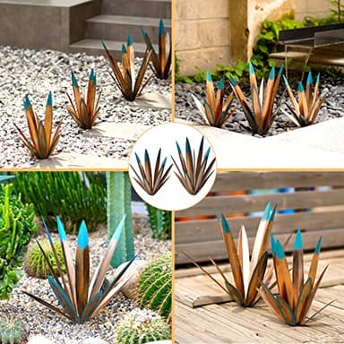 VChymm 2pcs Metal Tequila Country Sculpture DIY Tequila Plant Home Decor Country Tequila Garden Ornament Indooutdoor Statuette Patio Lawn Patio Stake Decoration Gift to The Garden 12“ - Image 5