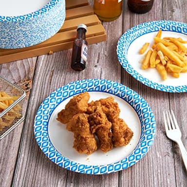 MUCHII 8.375 Inch Disposable Paper Plates, 300 Count Soak and Cut Proof Printed Paper Plates for Daily Use, Holiday for Family Gatherings, Parties, Picnic - Image 4