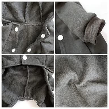 Dog Hoodie, Pet Jumpsuit Fleece Sweatshirt with Buttons, Dog Clothes, Dog Cold Weather Coats, Dog Pajamas, Winter Warm Cotton Puppy Hoodie 4 Legs Dog Clothes for Small Medium Large Dogs Cats Boy Girl - Image 6