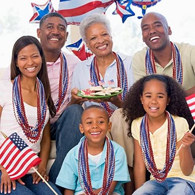 4th of July Accessories, 144PCS Independence Day Bead Necklaces, Metallic Patriotic Red Blue White Necklace, 4th of July Necklace for Memorial Day Patriotic Parades Party Favors Supplies - Image 7