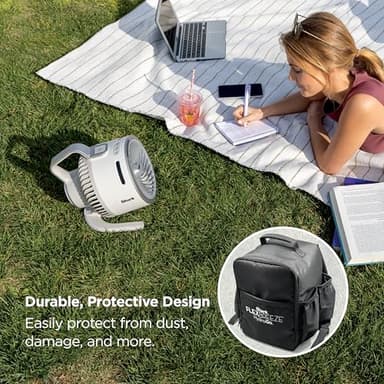 Shark FlexBreeze HydroGo Fan & Travel Bag — Ultra-powerful portable fan with indoor + outdoor evaporative mist. Corded & cordless, White, FA053BRN - Image 2