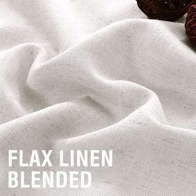 H.VERSAILTEX Linen Curtains 84 Inch Length for Living Room 2 Panels Modern Farmhouse Light Filtering Window Privacy Drapes for Farmhouse Window Treatment, 52 x 84 - Natural White with Brownish Linen - Image 4