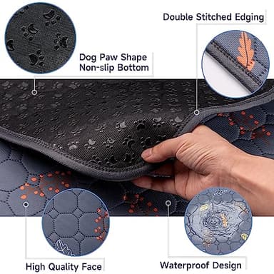 Sunheir Washable Pee Pads for Dogs 72"x72", Extra Large Reusable Puppy Pads Pet Training Pads for Dog Playpen, Waterproof Pee Pads for Puppy Playpen, Whelping Pad, Dog Playpen Indoor - Deep Grey - Image 2