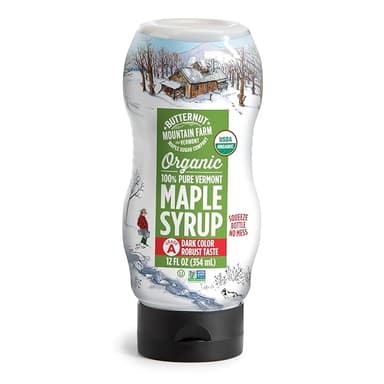 Butternut Mountain Farm 100% Pure Organic Maple Syrup From Vermont, Grade A (Prev. Grade B), Dark Color, Robust Taste, All Natural, Easy Squeeze, 12 Fl Oz - Image 1