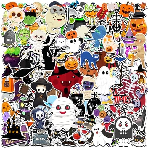Halloween Stickers & Party Favors - 18 Sheets, 500PCS Vinyl Waterproof Stickers for Kids' Games, Treats & Decorations - Image 1
