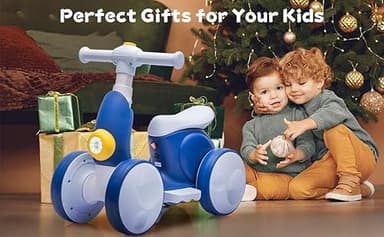 JoyRydz 6V Electric Baby Balance Bike with Bubble Machine,4 in 1 Toddler Balance Bike w/Remote Control for 1 Year Old Boys Girls Kids Bubble Bike Ride on Toys w/Powered Motor,Music,LED Lights (Blue) - Image 8