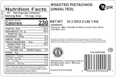 Yupik Dry Roasted Unsalted Pistachios, In Shell, 2.2 lb (35.3 oz), Gluten-Free, Kosher, Crunchy Whole Nuts With Shell, No Added Salt, Oil-Free, Source of Fiber, Protein Nuts, Healthy Snacks - Image 2