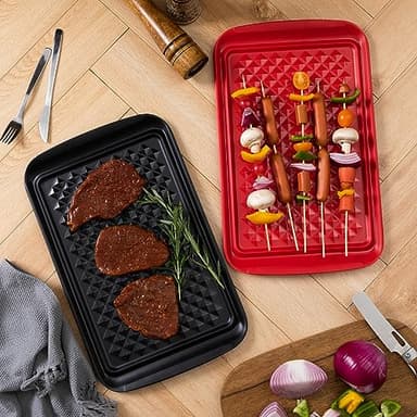 LEHAHA Grilling Prep and Serve Trays, BBQ Serving Platter, Melamine Serving Trays for Food, Set of 2, Great Gift for Father's Day, BBQ Lovers, Prefect for Chrismas Festival and Everyday use. - Image 3