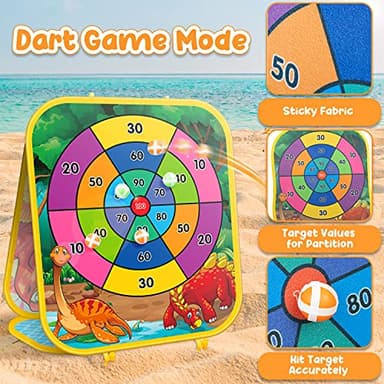 Bean Bag Toss Game for Kids - Cornhole Board Outdoor Toys for Toddlers -Party Activities Carnival Outside Yard Backyard Beach Lawn Games Toy for Kid Boys Girls Age 3 4 5 6 7 8 Year Old Birthday Gifts - Image 3