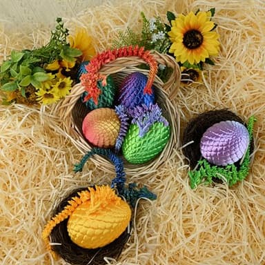 Impossmaker 6PCS 3D Dragon Eggs with Dragon Inside, Easter Basket Stuffers Mini Egg Set Articulated Unique Easter Basket Essentials for Adults Kids - Image 5