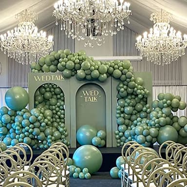 CANREVEL Sage Green Balloons - 50pcs 12 Inch Olive Green Latex Balloons for Birthday Party Baby Shower Wedding Christmas Holiday Balloon Jungle Decorations - Image 4