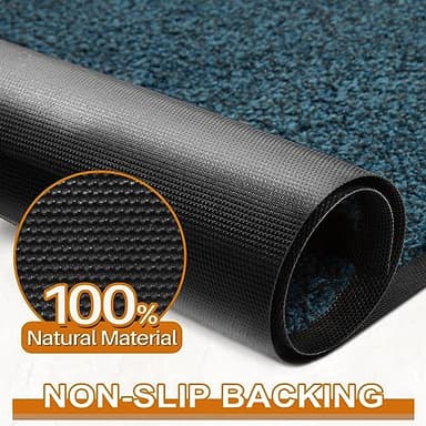 Mibao Front Door Mat, Dirt Trapper Welcome Mat for Outdoor Indoor, Non-Slip Waterproof Doormat, Durable Machine Washable Low Profile Entry Rug for Back Door Outside Patio Porch, 30" x 18", Blue - Image 5