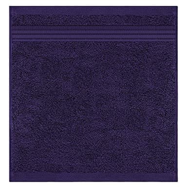 American Veteran Towel, 100% Cotton Turkish Washcloths for Bathroom Essentials 4 Pack, Soft Absorbent Wash Cloths Quick Drying Small Towels Washrags, Purple - Image 2