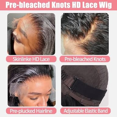 14 Inch Short Bob Wigs 13x4 Deep Wave Bob Wig Human Hair 220% Density Deep Curly 100% Virgin Human Hair Pre Plucked Wet and Wavy Glueless Transparent Lace Frontal Wig for Women Natural Hairline - Image 5