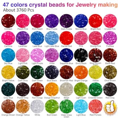 XSEINO 3760 Pieces 6mm Crystal Beads for Jewelry Making, 47 Colors Crystal Acrylic Beads for Bracelets Jewelry Making and DIY Crafts - Image 3