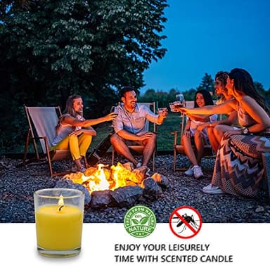 Small Citronella Candles Outdoor and Indoor Soy Wax Votive Candles for Party Dinner and Camping - 12 Hours Burn Time, Set of 12 - Image 7