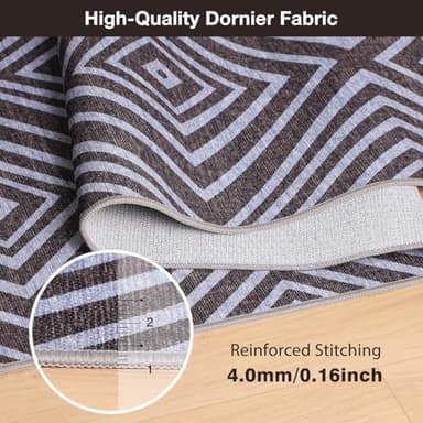 Blue&Black Checkered Diamond-Pattern Computer Chair Mat for Hardwood, 50" x 60"Office Mat for Hardwood Floor with Non-Slip Back, HeavyDuty Office Chair Rug for Hardfloor,LowPlie Carpet Floor Protector - Image 2