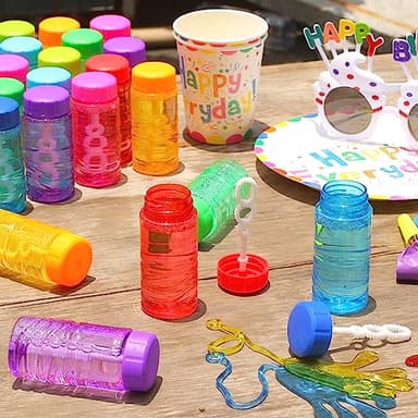 48 Pack Bubble Bottle with Wand Attached to the Cap (8 Colors), Bubbles Bulk Set for Kids Party Favors, Blower Bubbles Refill Toy for Toddler Summer Outside, Birthday Gift, Goody Bag Stuffers Supplies - Image 6