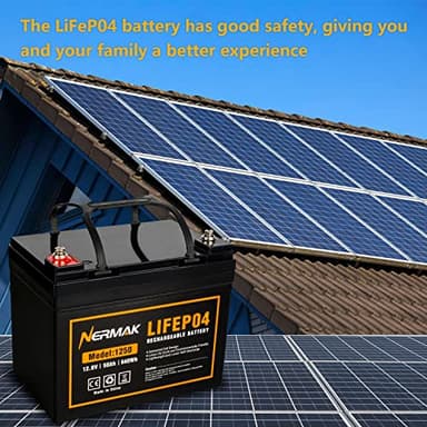 NERMAK 12V 50Ah Lithium LiFePO4 Deep Cycle Battery, 4000+ Cycles Lithium Iron Phosphate Rechargeable Battery for Solar, Marine, Home Energy Storage, Off-Grid Applications and More, Built-in 100A BMS - Image 5