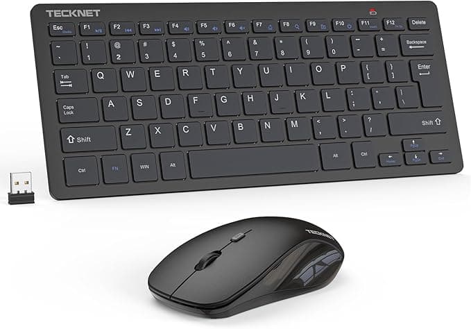 TECKNET Wireless Keyboard and Mouse Combo, Mini Cordless Computer Keyboard and Mouse Set 2.4GHz, Silent Adjustable 1600 DPI, Quiet Click, Lag-Free for Computer, Laptop, PC, Windows, Mac, Chrome OS - Image 1