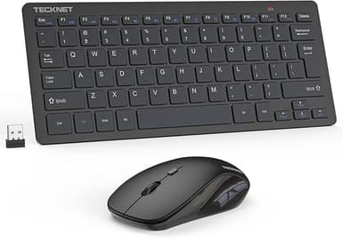 TECKNET Wireless Keyboard and Mouse Combo, Mini Cordless Computer Keyboard and Mouse Set 2.4GHz, Silent Adjustable 1600 DPI, Quiet Click, Lag-Free for Computer, Laptop, PC, Windows, Mac, Chrome OS - Image 1