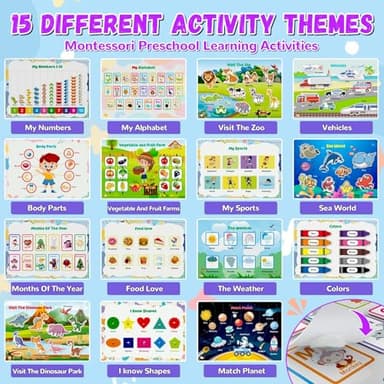 Busy Book for Toddlers 3+, Preschool Learning Activities with 30 Themes Prek Preschool Workbooks, Montessori Educational Learning Toys Activity Books for Christmas Birthdays Gifts Boys Girls - Image 2