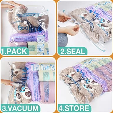 XXL Jumbo 47''X35'' Vacuum Storage Space Saver Bags Extra Large for Blanket, Bedding, Comforters (8 Pack) - Image 4