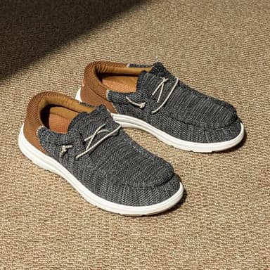 Bruno Marc Men's Arch Support Casual Slip-on Shoes Loafers for Men Non Slip Comfortable Boat Shoes,Size 10,Black/Brown,SBLS2302M - Image 2