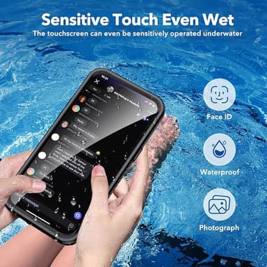 ANTSHARE for iPhone 14 Pro Case, with [Built-in Privacy Screen Protector] [IP 68 Waterproof], Anti-Peeping Adsorption Full Body Double Protective Case for iPhone 14 Pro, Black - Image 3